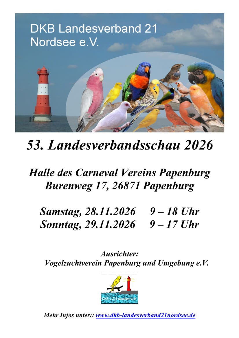 Plakat der 53. Landesverbandsschau 2026 in Papenburg
